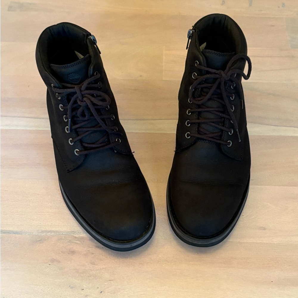 Timberland Men's Black Leather Ankle Boots - 10.5